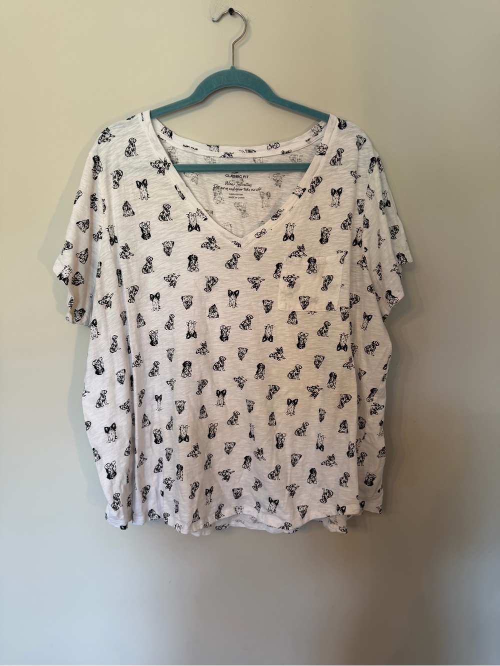 100% Cotton novelty dog print tee size 3XL